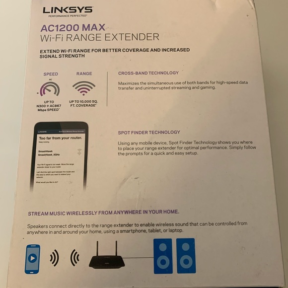 Linksys RE6500 AC1200 Max GigaBit Ports Wireless - Picture 4 of 6